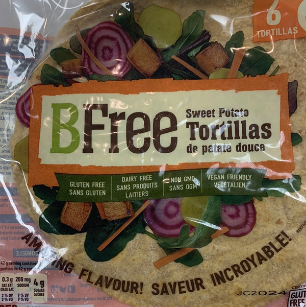 B free sweet potato gluten free wraps