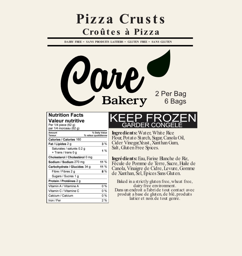 Care bakery Gluten free pizza crust- 3 pack